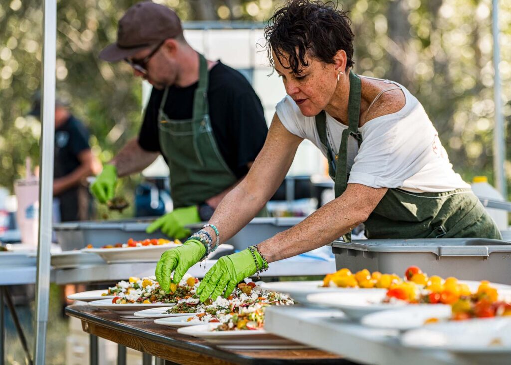 Rasberrys preparing their course at the Future Roots fundraiser dinner in the Wood River Valley Idaho