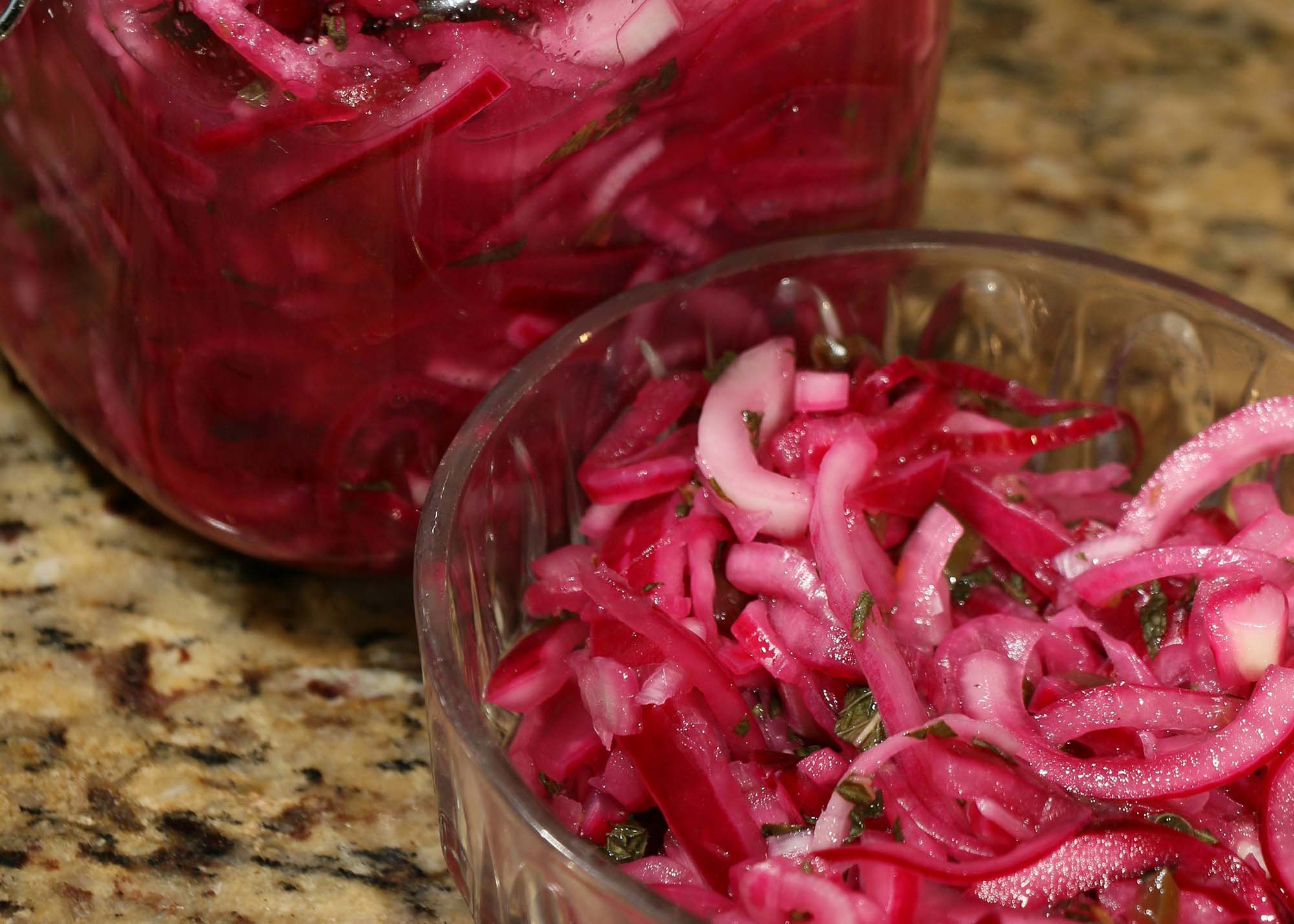 pickled onions for the Seasonal Farmers Market Salad