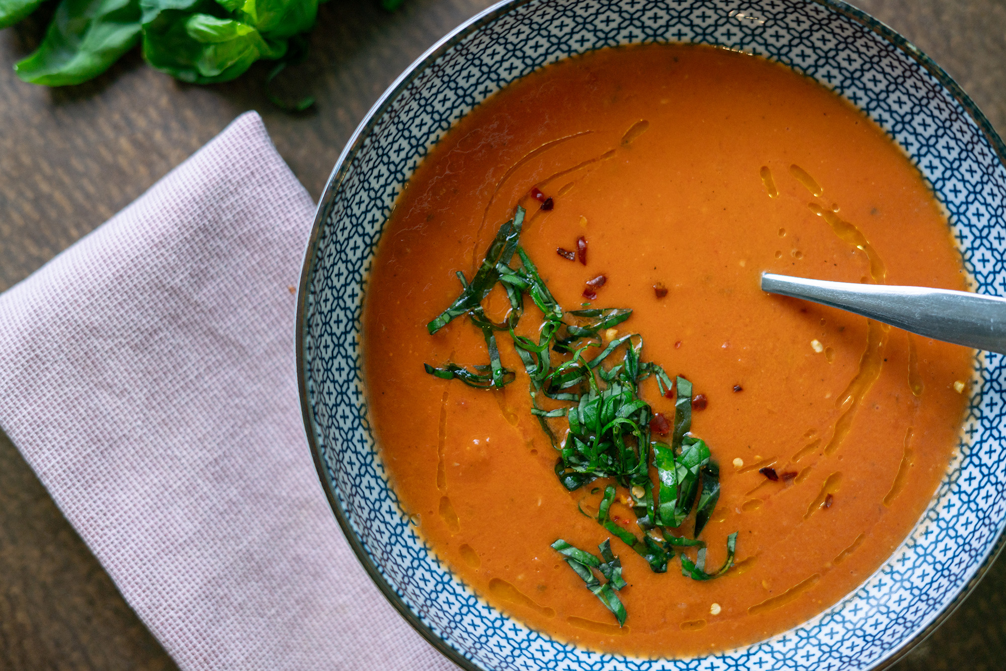 Fall seasonal recipe - Tomato Bisque made with local ingredients from Idaho.