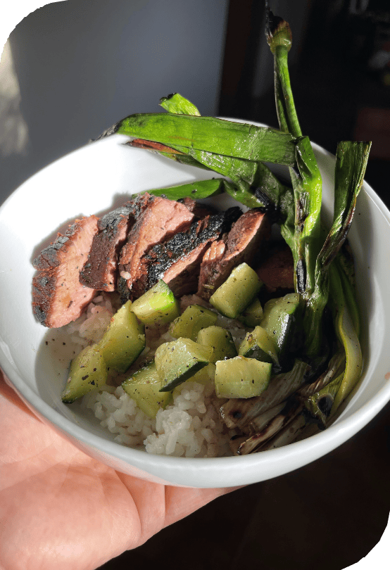 home cooked meal using fresh produce from Sun Valley Idaho Farmers
